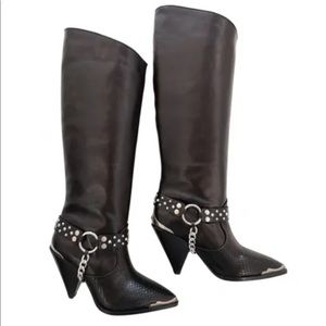 Kooples Leather Cowboy Boots